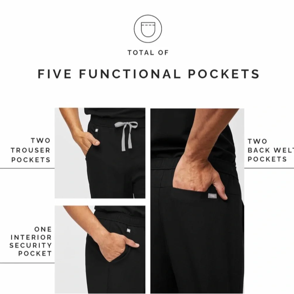 Figs Tansen Jogger Scrub Pants Black Men's Large Medical Professional MXXSW2004